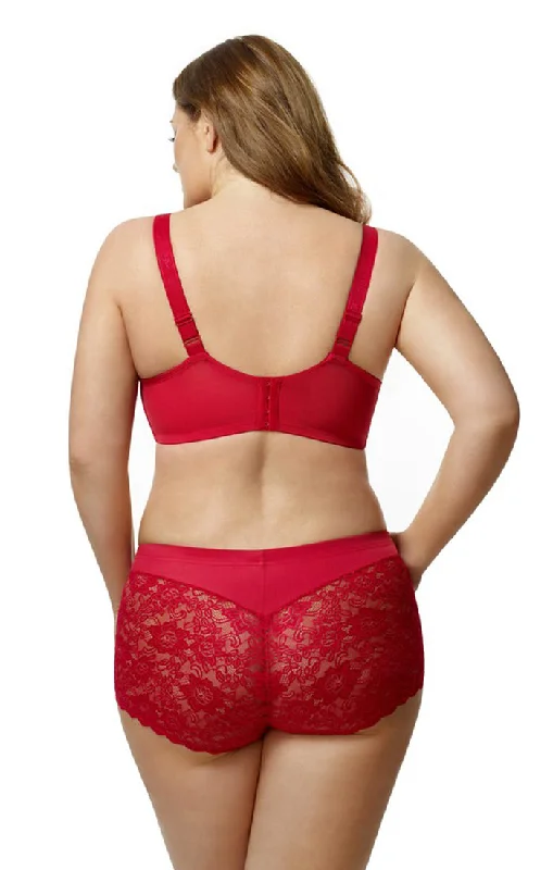 sheer lace lingerie with matching gownsLacey Curves Cheeky Panty 3311 Red