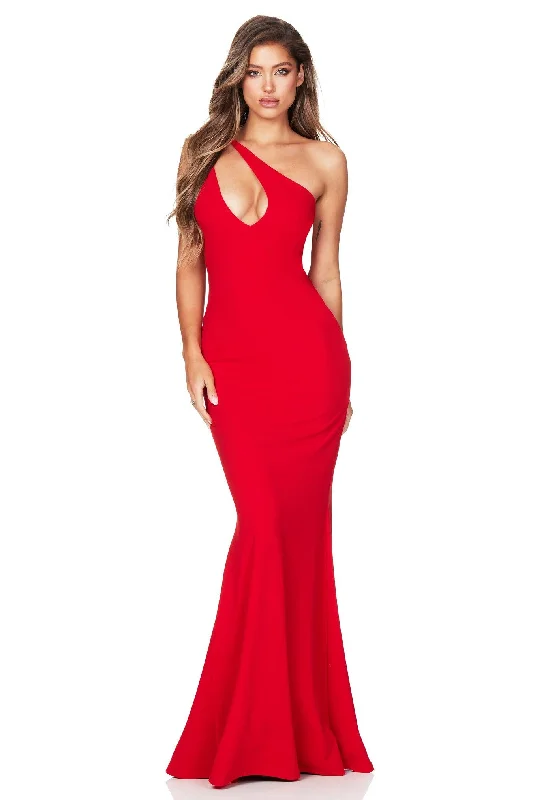 Women's Notched Collar DressesNookie Lexi One Shoulder Gown - Fire