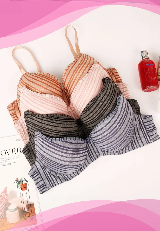 wireless maternity sleep brasStripe Moulded Padded Underwire Bra