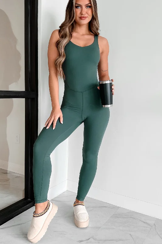 Women's Jumpsuits with Notched CollarMade For Movement Active Jumpsuit (Smoked Spruce)