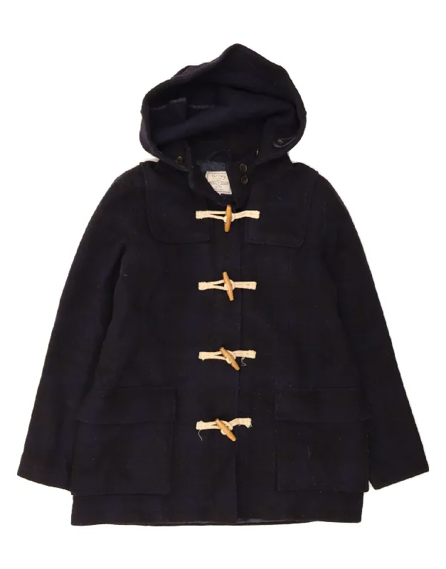 Women's Anorak CoatsFAT FACE Womens Hooded Duffle Coat UK 12  Medium Navy Blue Check Wool