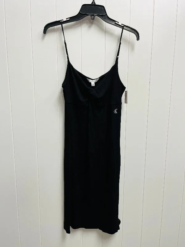 Women's Mandarin Collar DressesBlack Dress Casual Short Calvin Klein, Size Xl