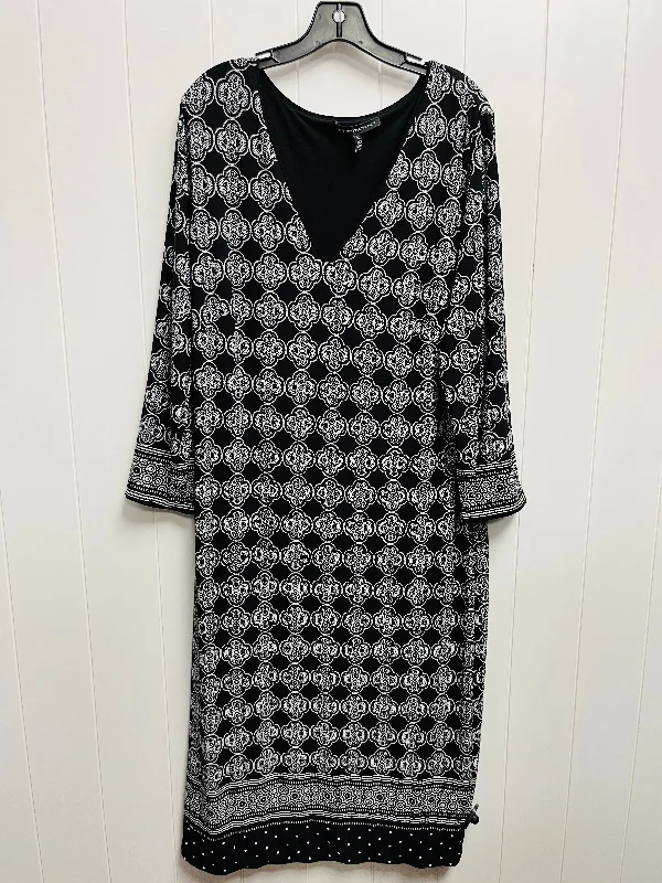 Women's Keyhole Collar DressesBlack & White Dress Work White House Black Market, Size Xl