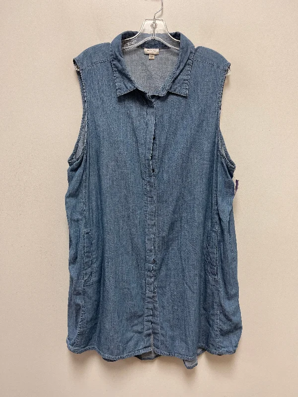 Women's Wrap DressesBlue Denim Dress Casual Short Avenue, Size 3x