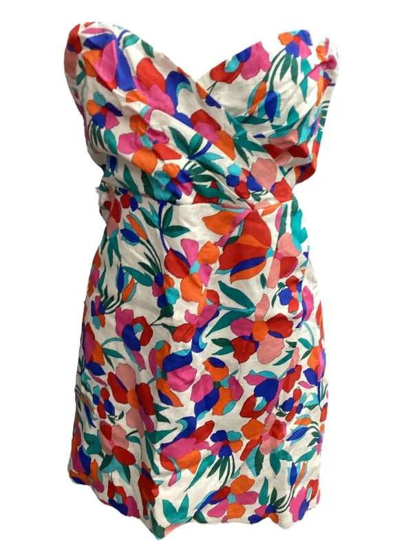 Women's V-Neck DressesFloral Print Dress Casual Short Impeccable Pig, Size L