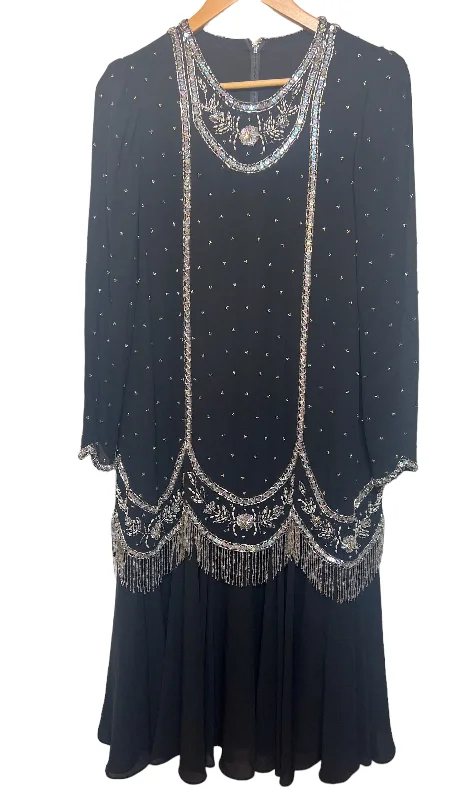 Women's Cut-Out DressesJack Bryan Black Bejewelled Dress (Size XL)