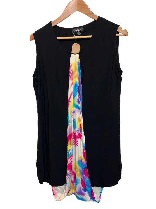 Women's Cap-Sleeve DressesWomen’s Black with Multicoloured Strip Dress (Size XS)