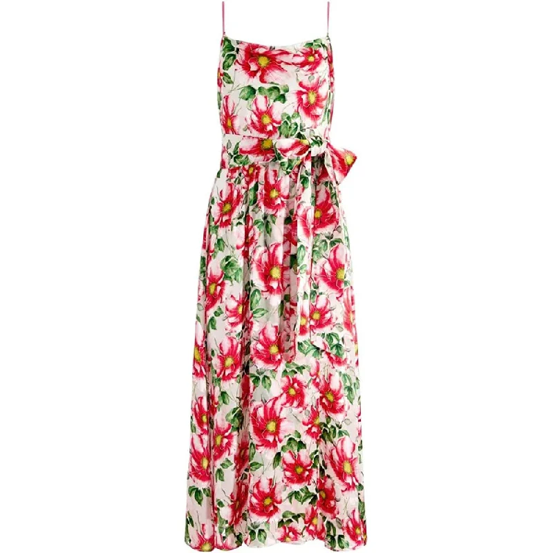 Women's Collarless DressesAlice + Olivia Women Samantha Cowl Neck Midi Dress -High Tea Floral