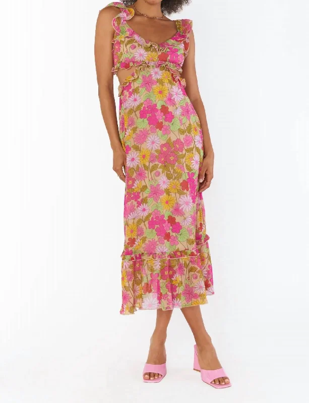 Women's Narrow-Neck DressesLane Midi Dress In Carnaby Floral