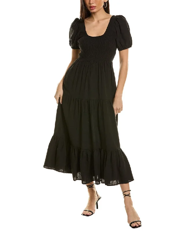 Women's V-Shaped-Neck DressesSaltwater Luxe Linen Midi Dress