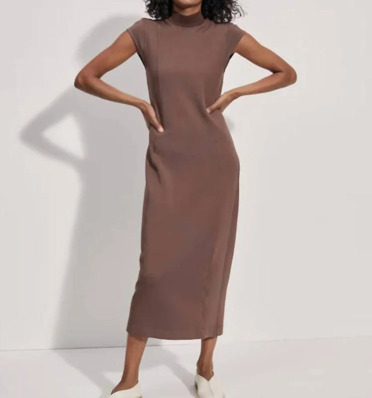 Women's Keyhole-Back DressesTaunton Midi Dress In Chestnut