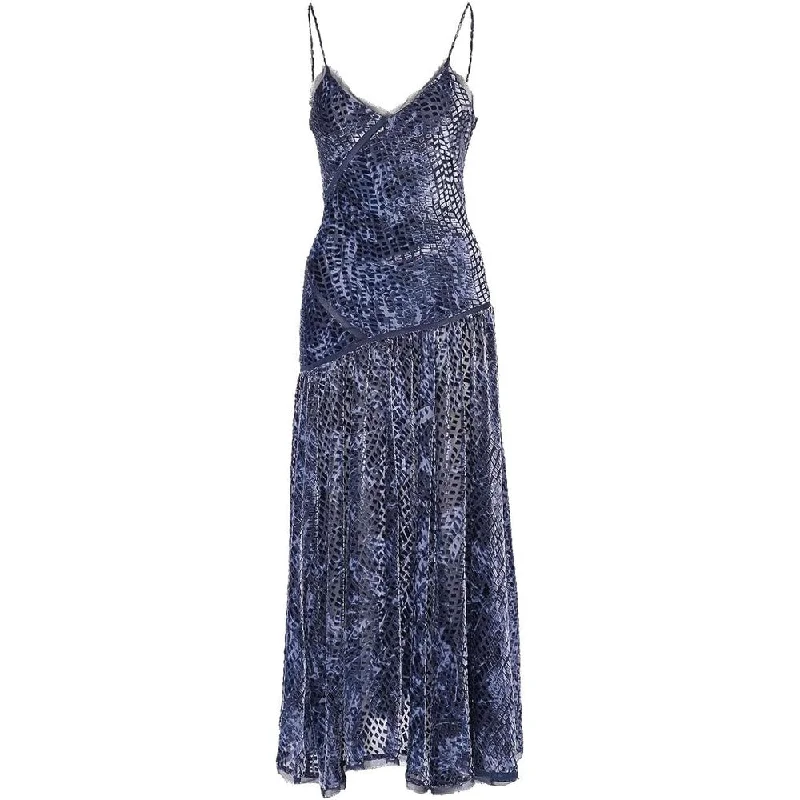  Women's A-Line DressesUlla Johnson Women's Elodie Blue Marine Velvet Midi Dress