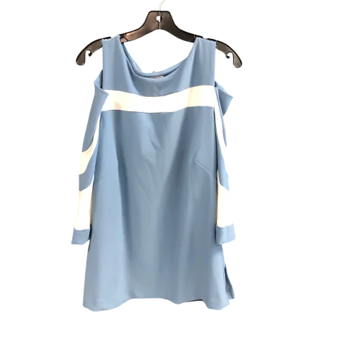 Women's Blouse with Wide CollarTop 3/4 Sleeve By Boston Proper In Light Blue, Size: L