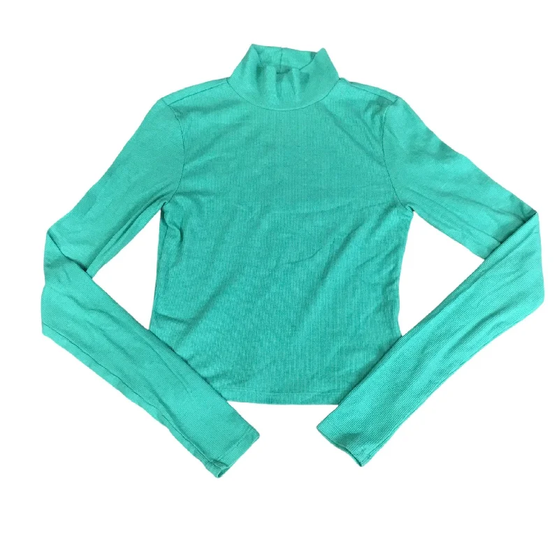 Women's Blouse with Shawl CollarTop Long Sleeve Basic By American Eagle In Green, Size: S