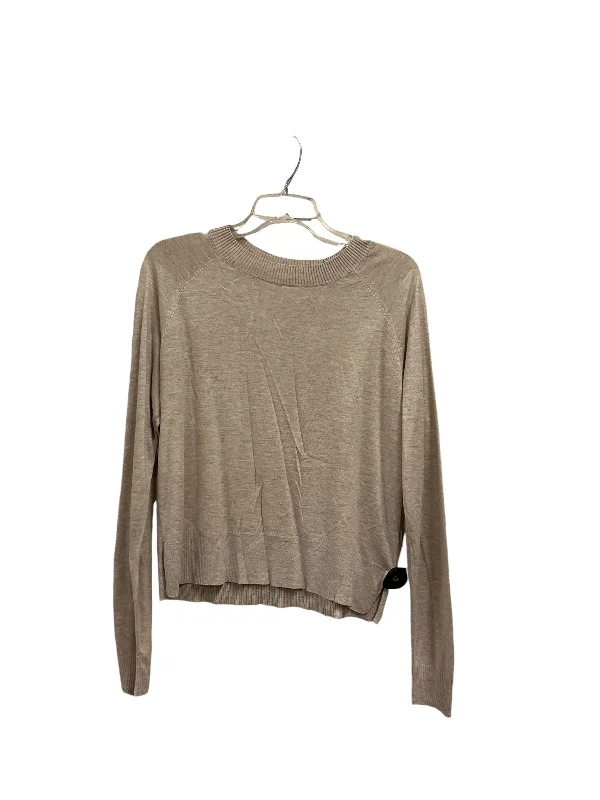 Women's Blouse with ShirringTop Long Sleeve Basic By H&m In Tan, Size: M