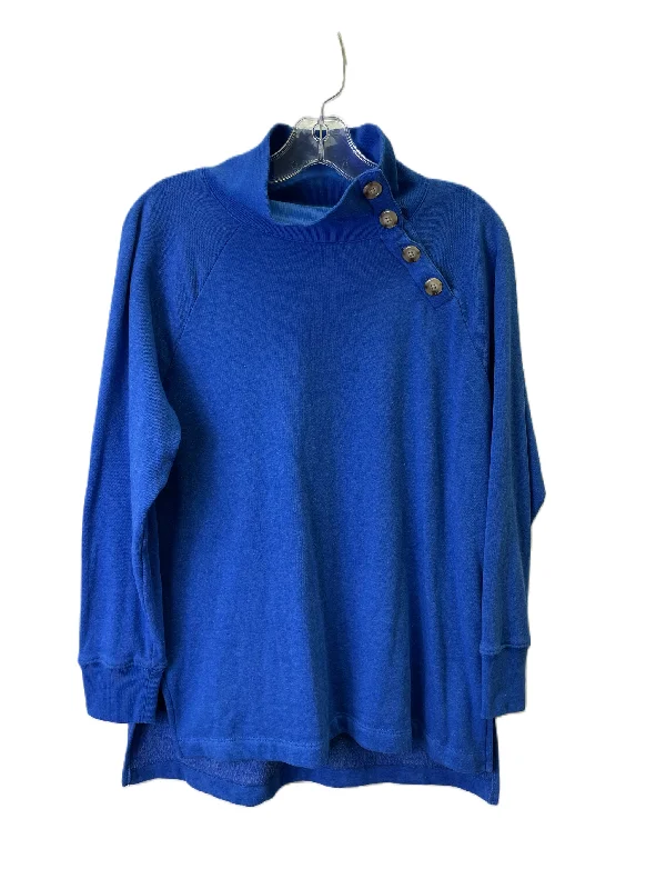 Women's Blouse with Gathered SleevesTop Long Sleeve Basic By J. Crew In Blue, Size: S