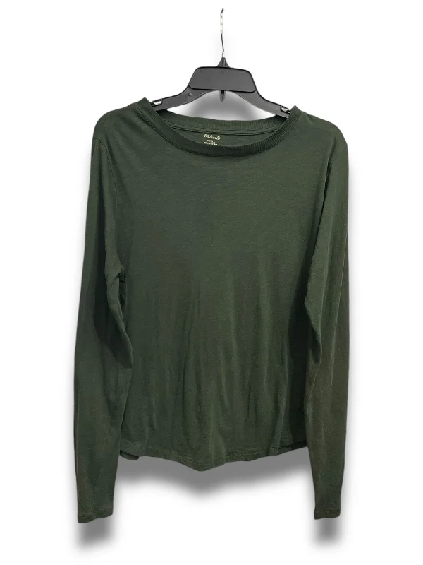 Women's Blouse with Rounded CollarTop Long Sleeve Basic By Madewell In Green, Size: Xl