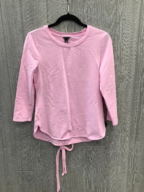 Women's Blouse with Shirt CollarTop Long Sleeve By Ann Taylor In Pink, Size: S