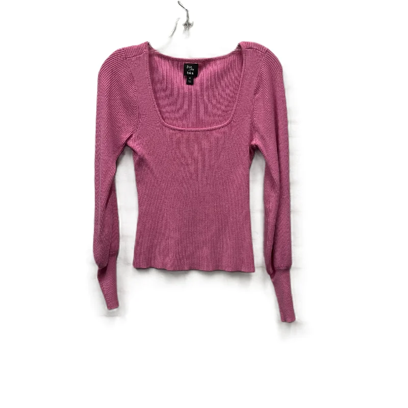 Women's V-Neck BlouseTop Long Sleeve By Bar Iii In Pink, Size: Xs