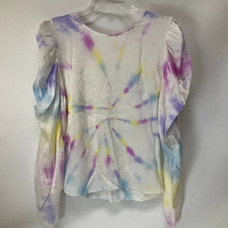 Women's Blouse with High CollarTop Long Sleeve By Cma In Multi-colored, Size: M