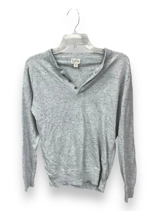 Women's Blouse with RufflesTop Long Sleeve By J. Crew In Grey, Size: S