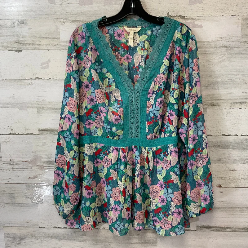 Women's Blouse with Long SleevesTop Long Sleeve By Matilda Jane In Green, Size: Xxl