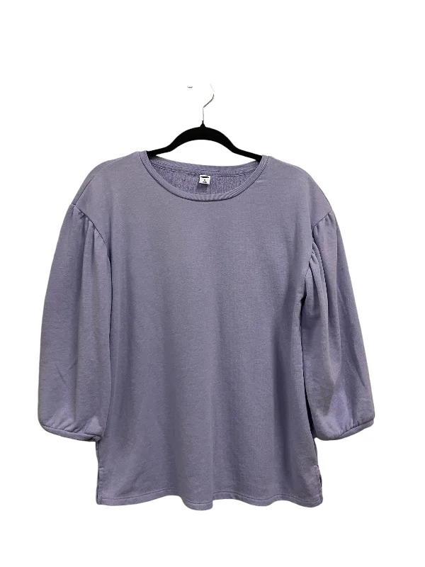 Women's Blouse with Square NeckTop Long Sleeve By Old Navy In Purple, Size: M