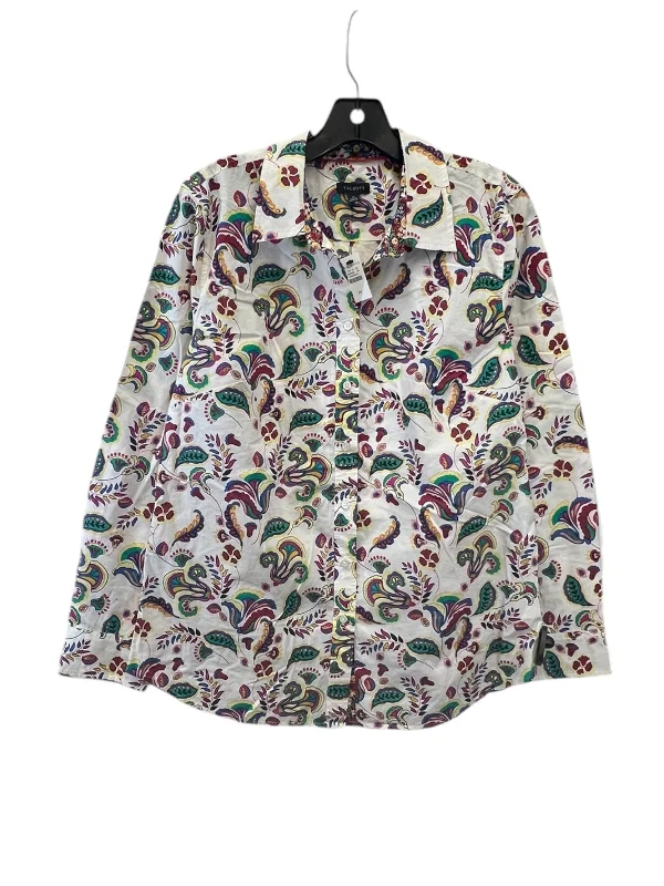 Women's Blouse with Bell SleevesTop Long Sleeve By Talbots In Paisley Print, Size: M