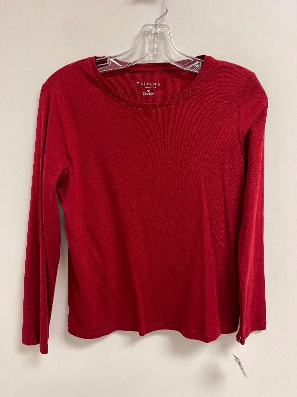 Women's Blouse for WeddingTop Long Sleeve By Talbots In Red, Size: M