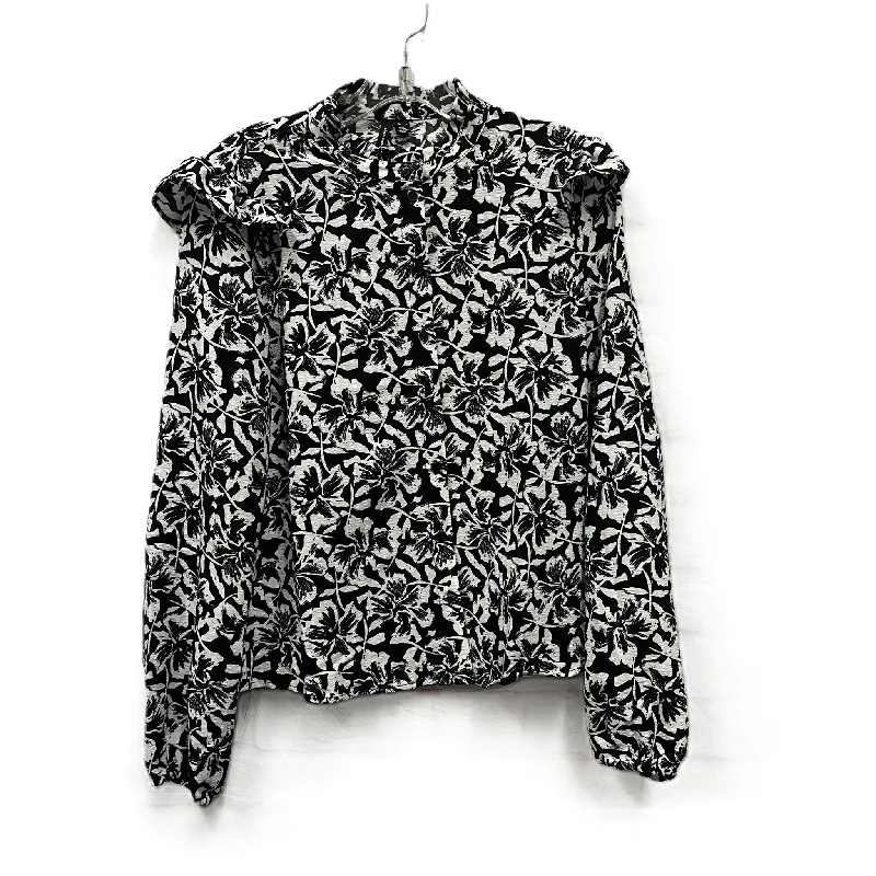 Women's Blouse with ButtonsTop Long Sleeve By Vero Moda In Black & White, Size: S