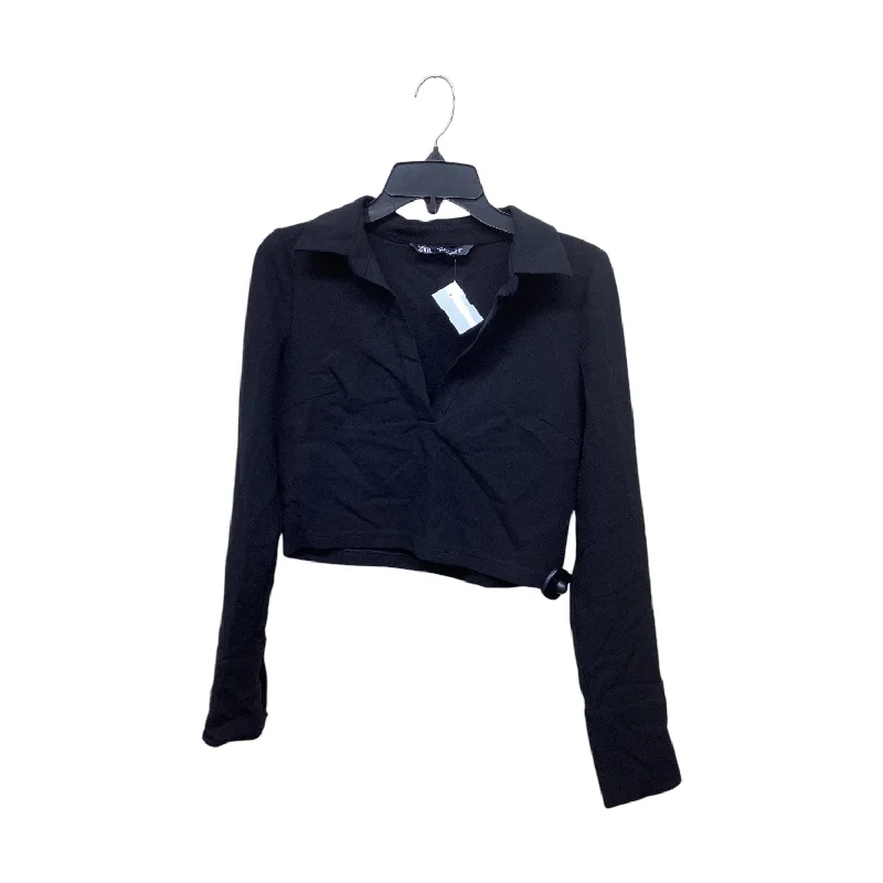 Women's Blouse for HolidayTop Long Sleeve By Zara In Black, Size: S