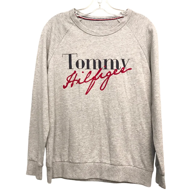 Women's Blouse with V-Shaped CollarTop Ls By Tommy Hilfiger In Grey, Size:S